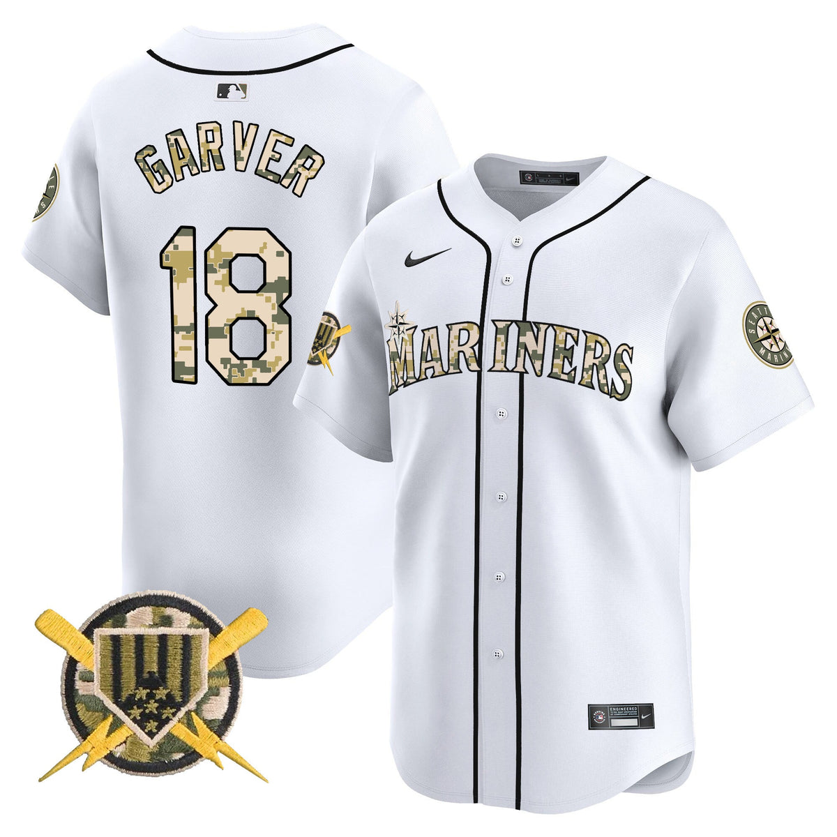 Seattle Mariners Armed Forces Day Vapor Premier Limited Jersey - Stitched