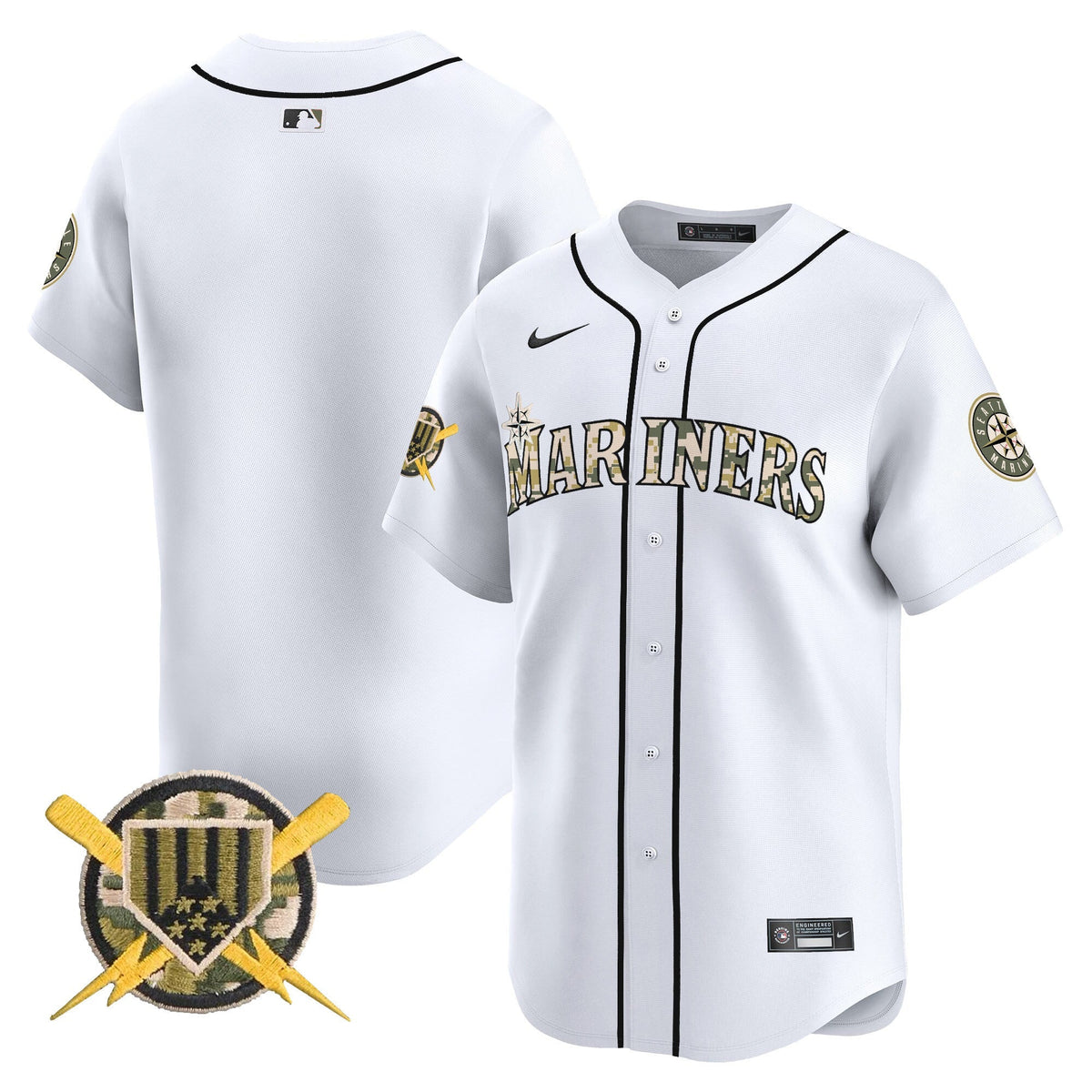 Seattle Mariners Armed Forces Day Vapor Premier Limited Jersey - Stitched