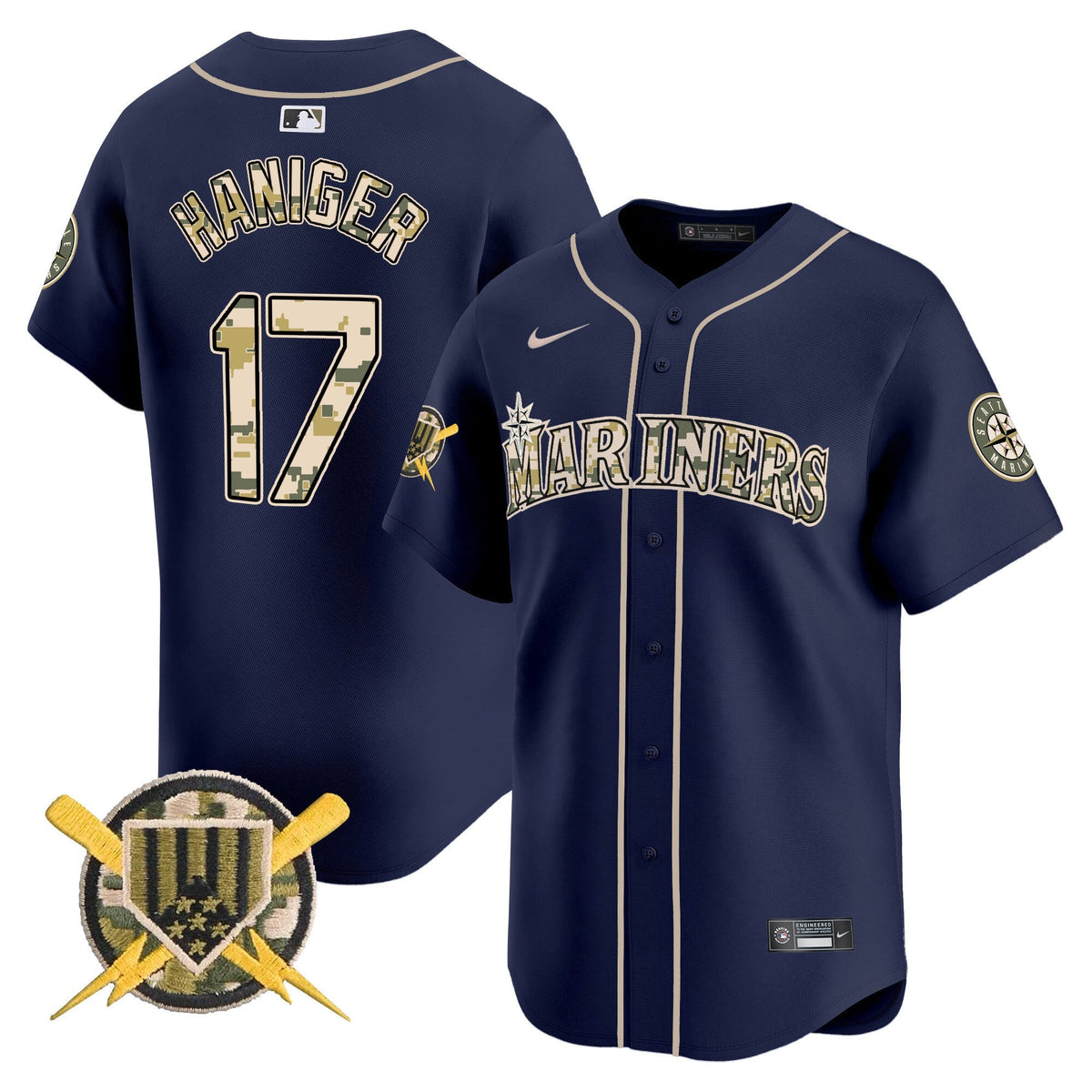 Seattle Mariners Armed Forces Day Vapor Premier Limited Jersey - Stitched