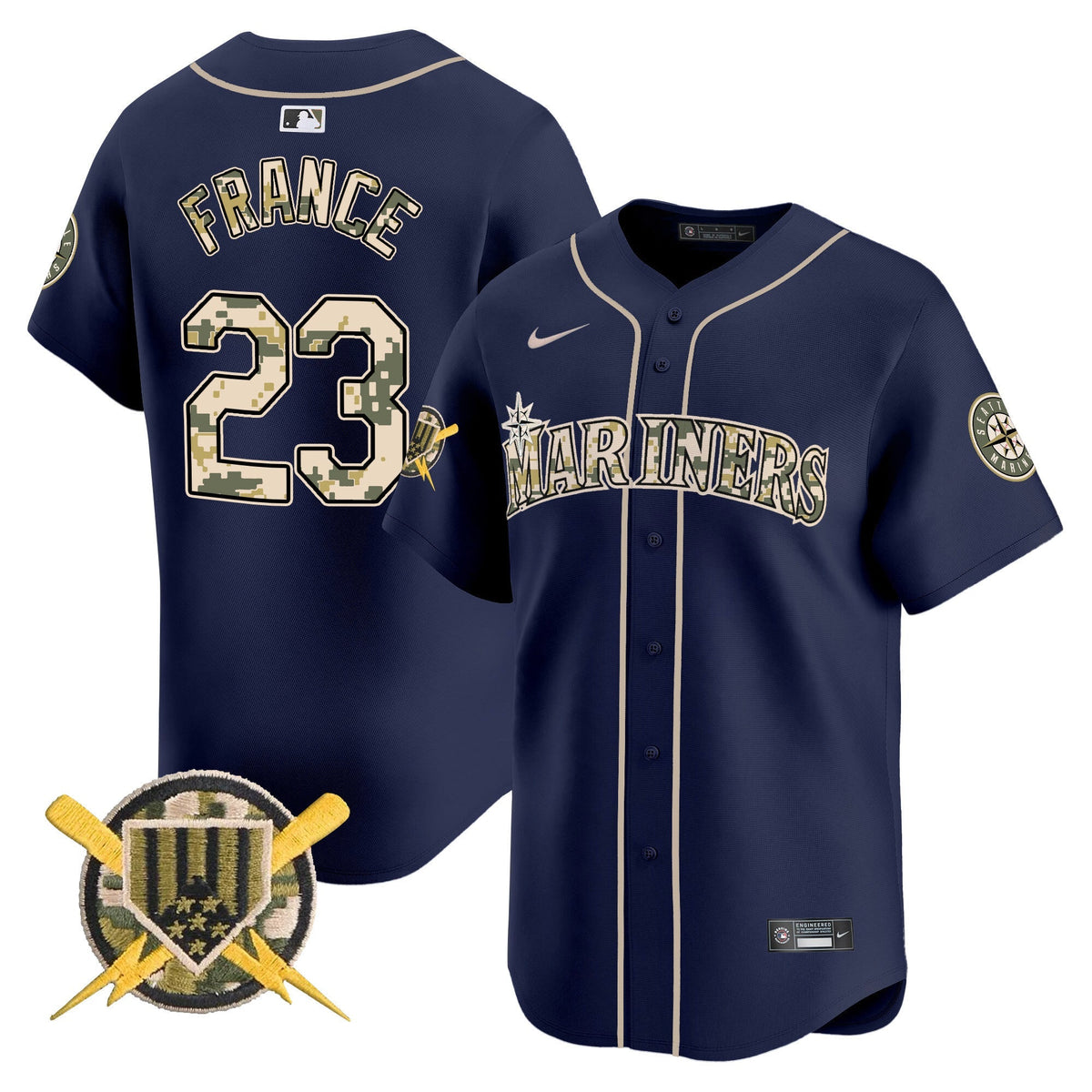 Seattle Mariners Armed Forces Day Vapor Premier Limited Jersey - Stitched