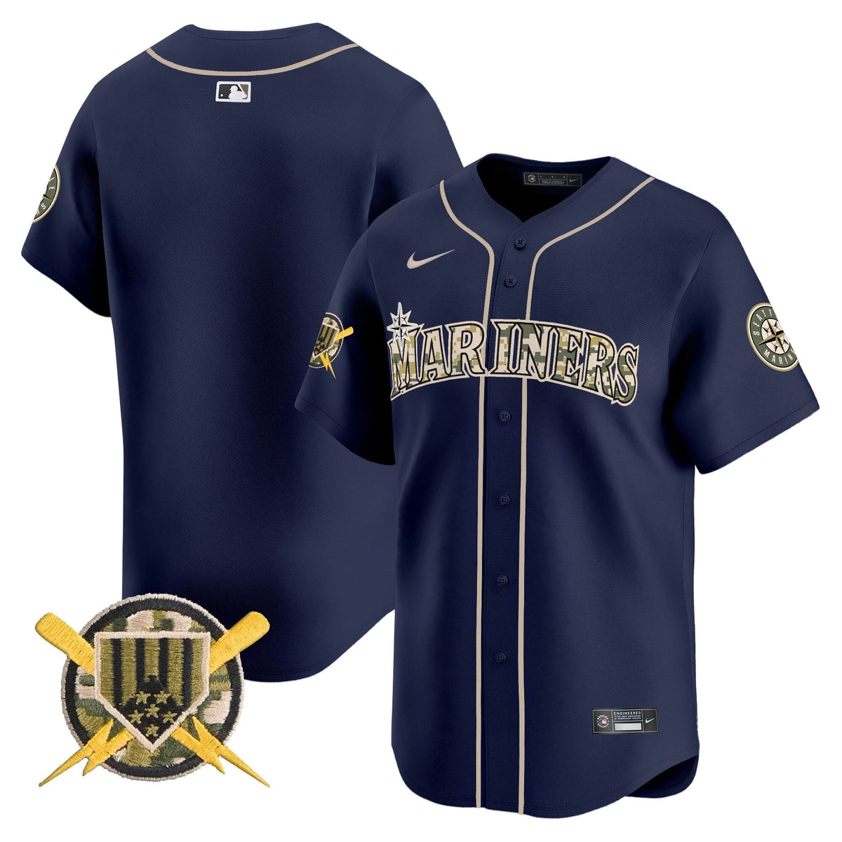 Seattle Mariners Armed Forces Day Vapor Premier Limited Jersey - Stitched