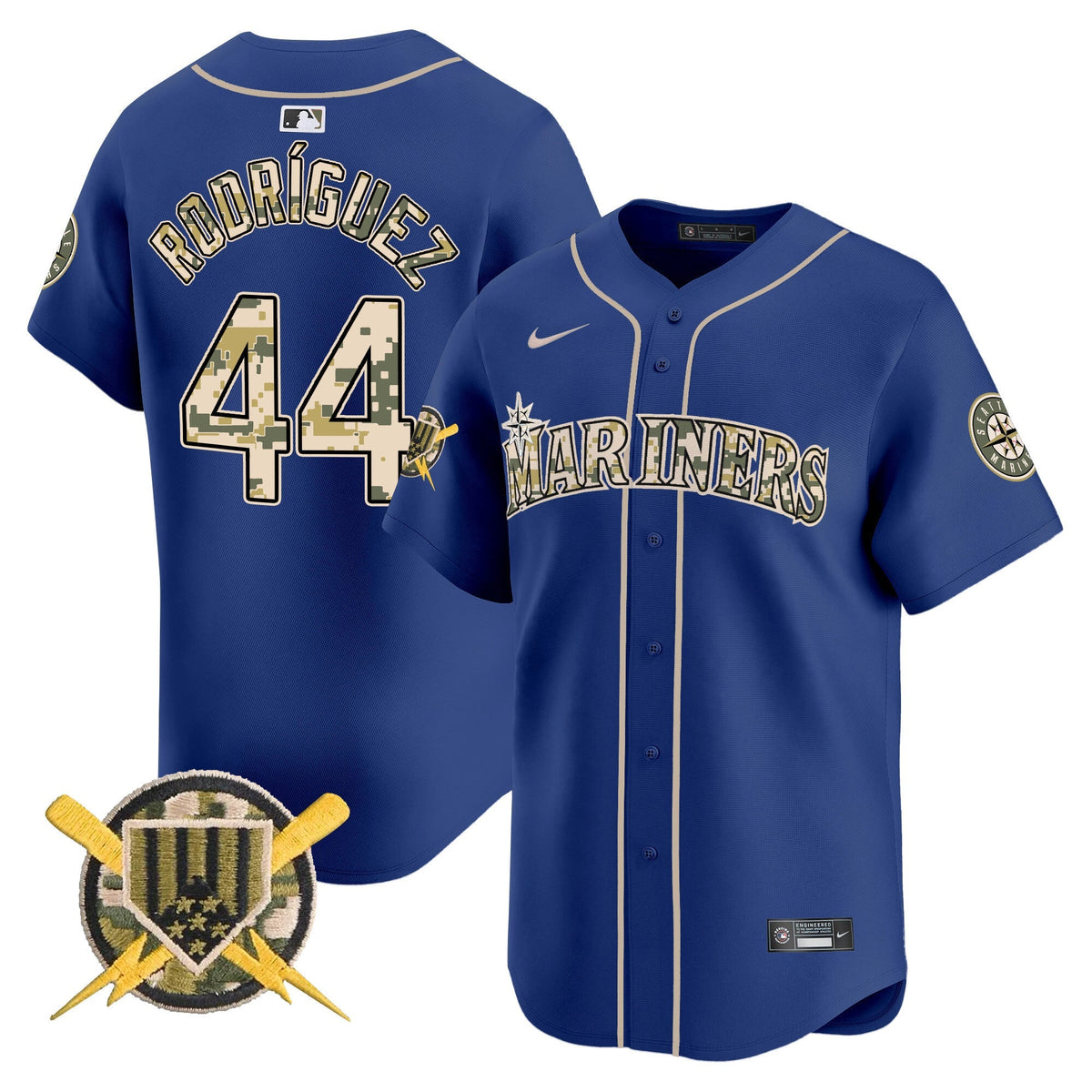 Seattle Mariners Armed Forces Day Vapor Premier Limited Jersey - Stitched