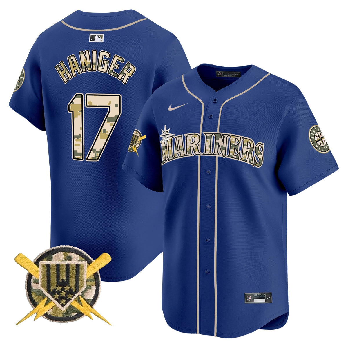 Seattle Mariners Armed Forces Day Vapor Premier Limited Jersey - Stitched