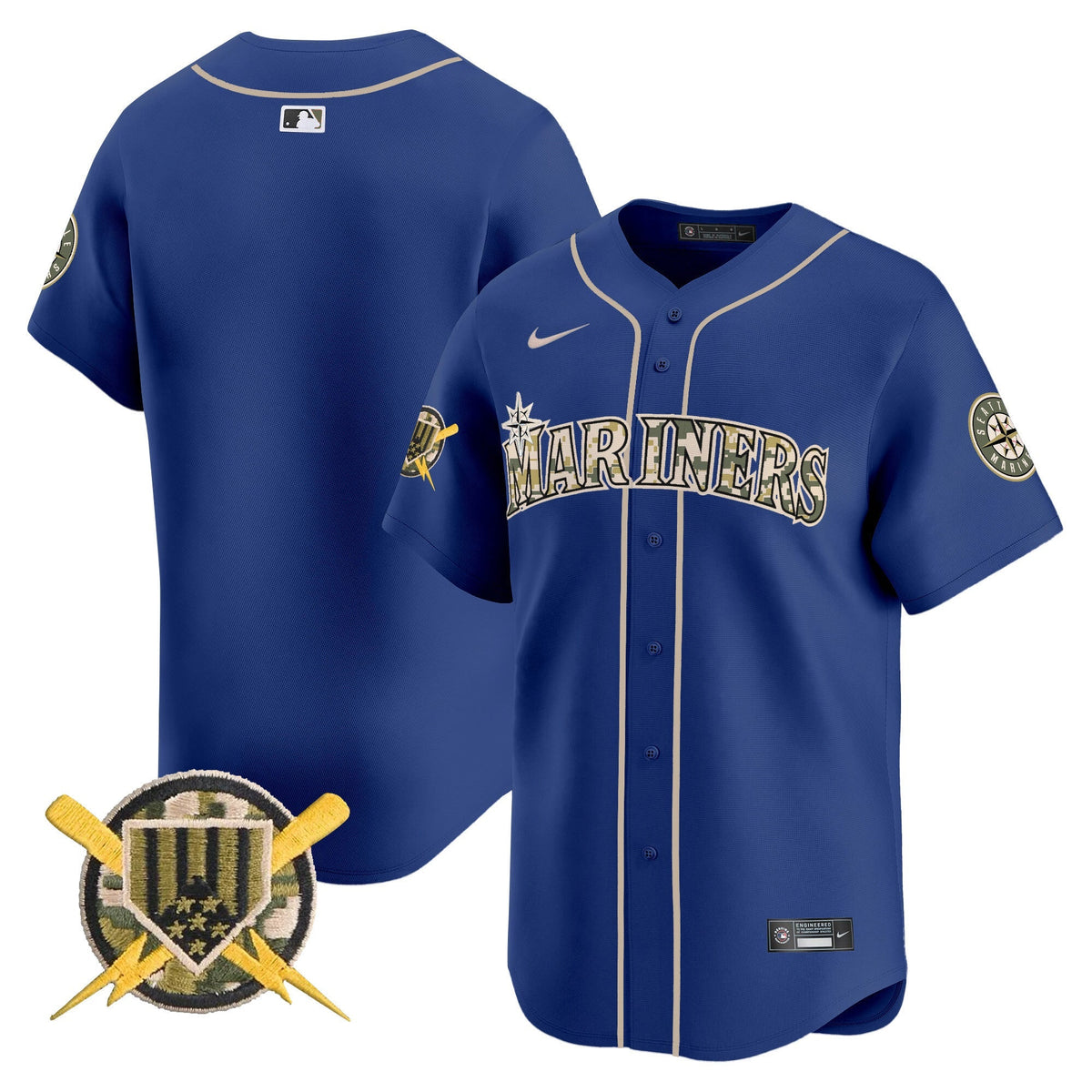 Seattle Mariners Armed Forces Day Vapor Premier Limited Jersey - Stitched