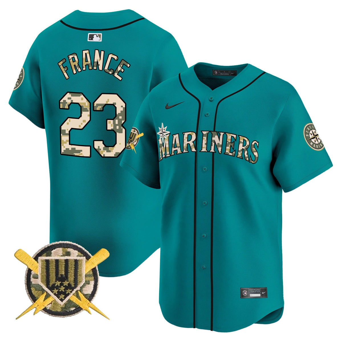 Seattle Mariners Armed Forces Day Vapor Premier Limited Jersey - Stitched