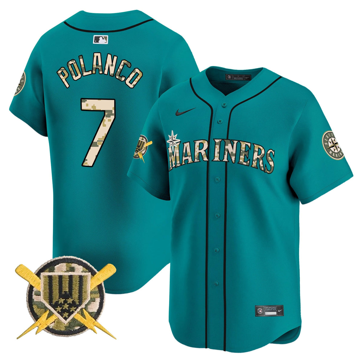 Seattle Mariners Armed Forces Day Vapor Premier Limited Jersey - Stitched
