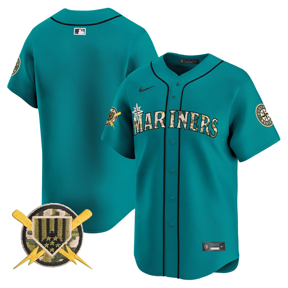 Seattle Mariners Armed Forces Day Vapor Premier Limited Jersey - Stitched
