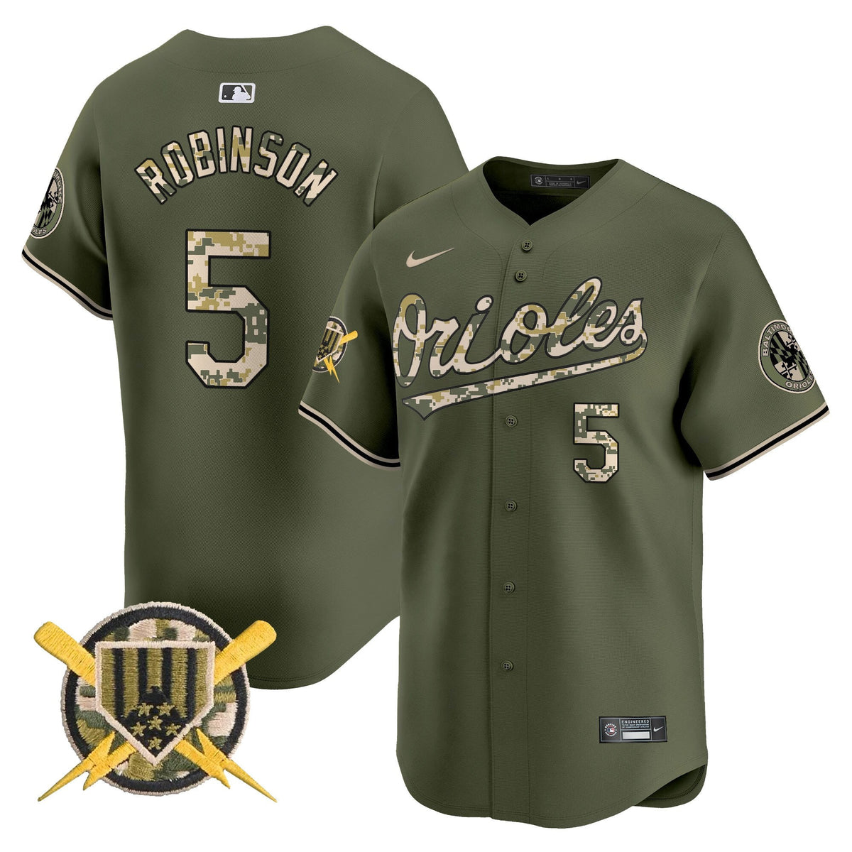 Baltimore Orioles Armed Forces Day Vapor Premier Limited Jersey - Stitched