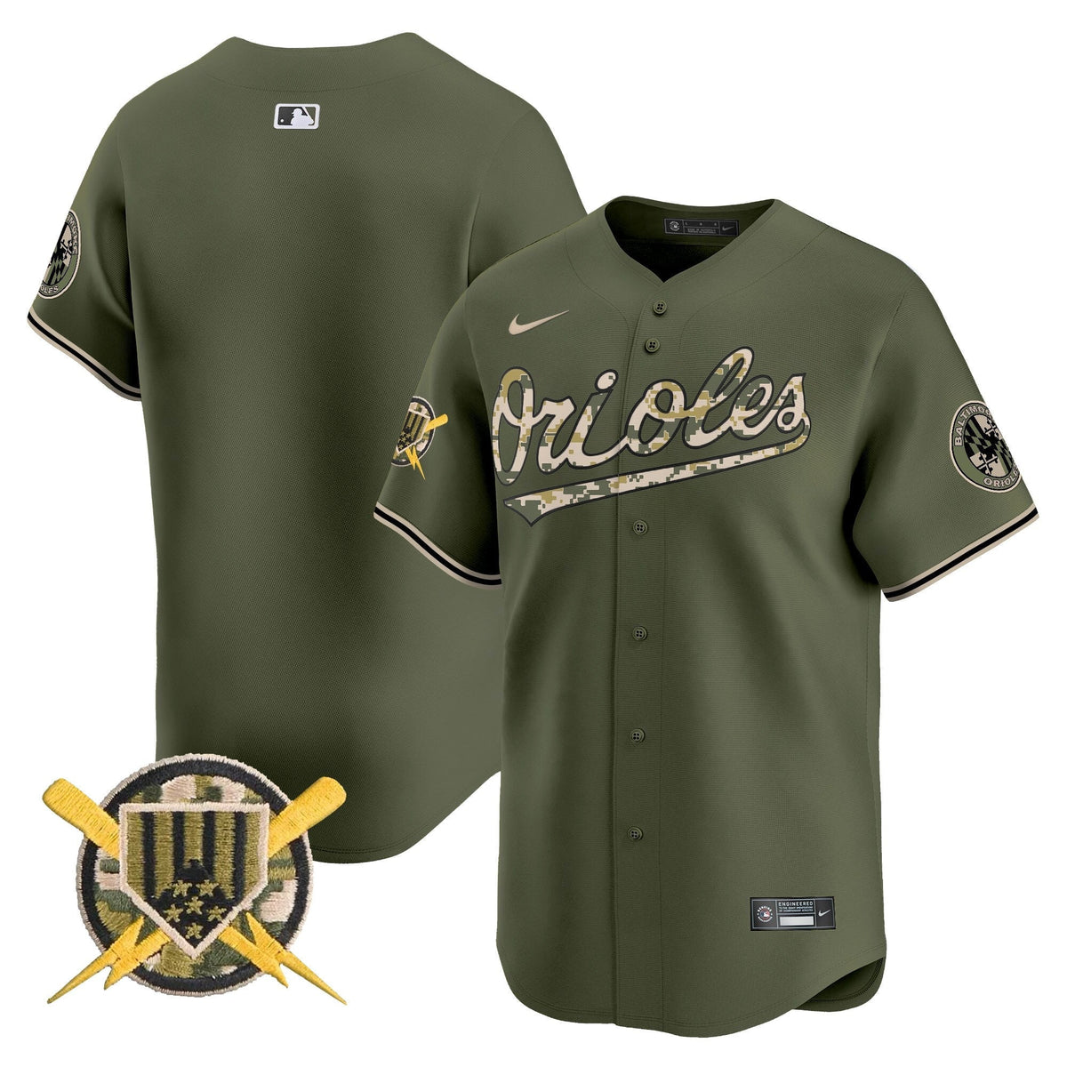 Baltimore Orioles Armed Forces Day Vapor Premier Limited Jersey - Stitched