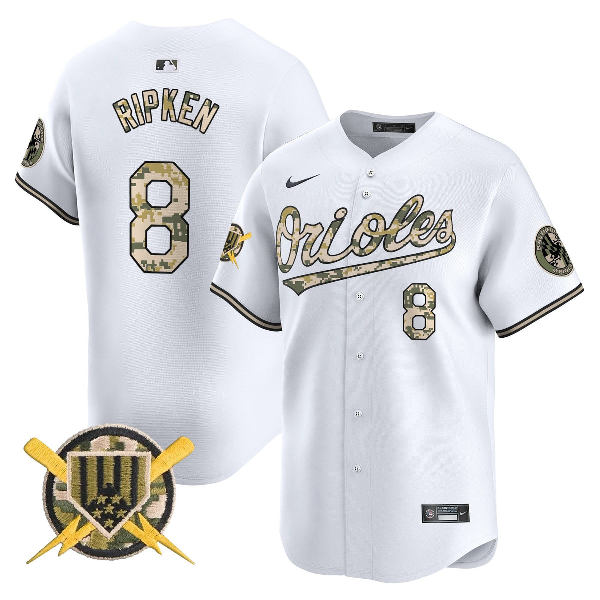 Baltimore Orioles Armed Forces Day Vapor Premier Limited Jersey - Stitched