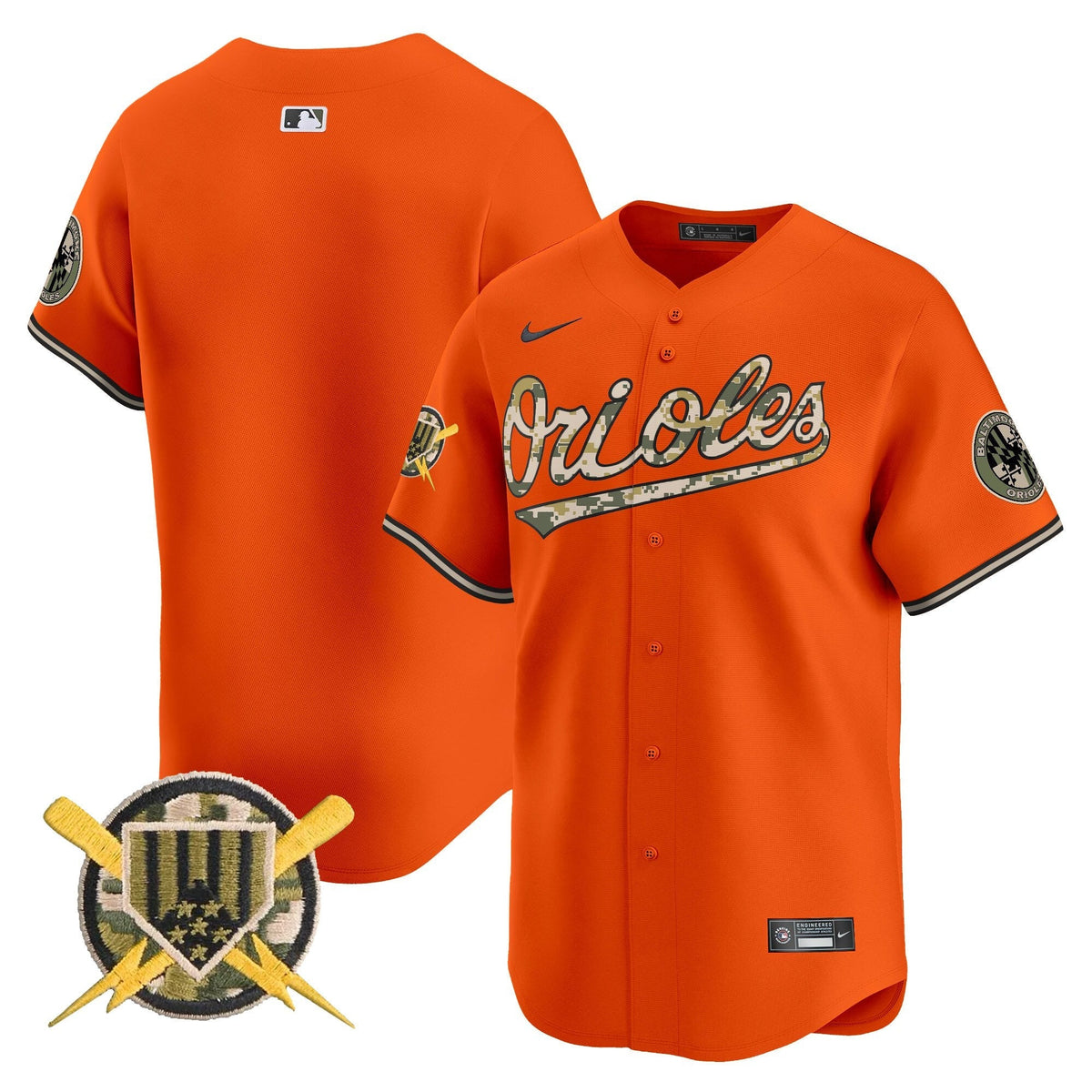 Baltimore Orioles Armed Forces Day Vapor Premier Limited Jersey - Stitched