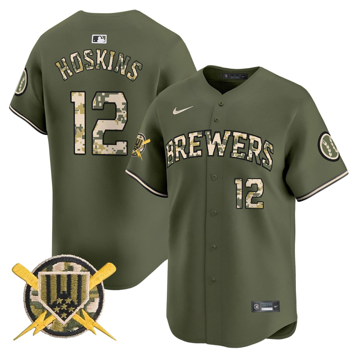 Milwaukee Brewers Armed Forces Day Vapor Premier Limited Jersey - Stitched