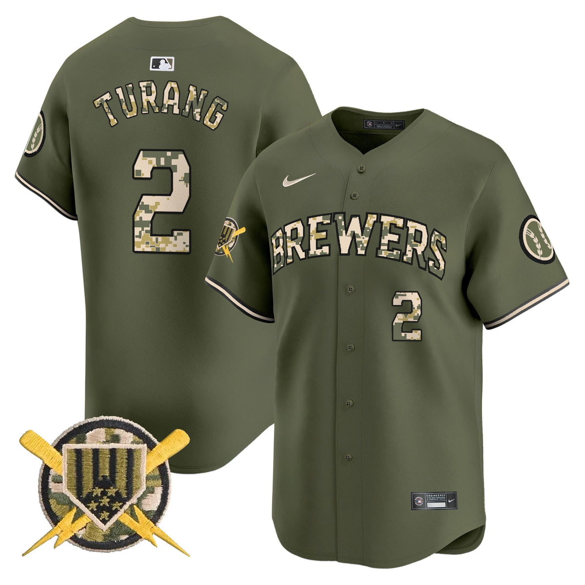 Milwaukee Brewers Armed Forces Day Vapor Premier Limited Jersey - Stitched