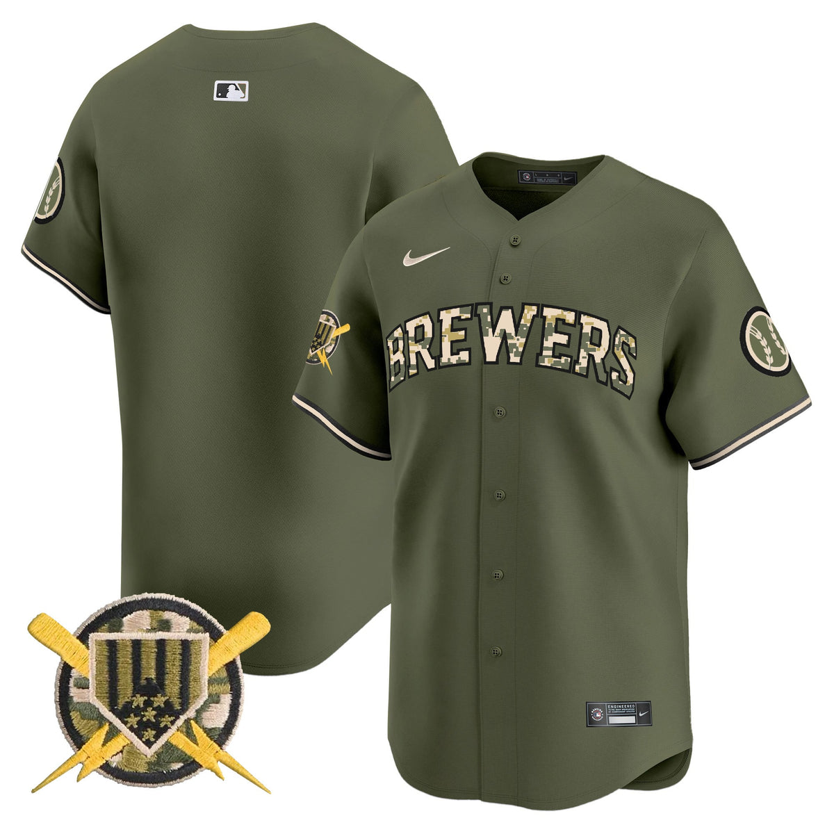 Milwaukee Brewers Armed Forces Day Vapor Premier Limited Jersey - Stitched