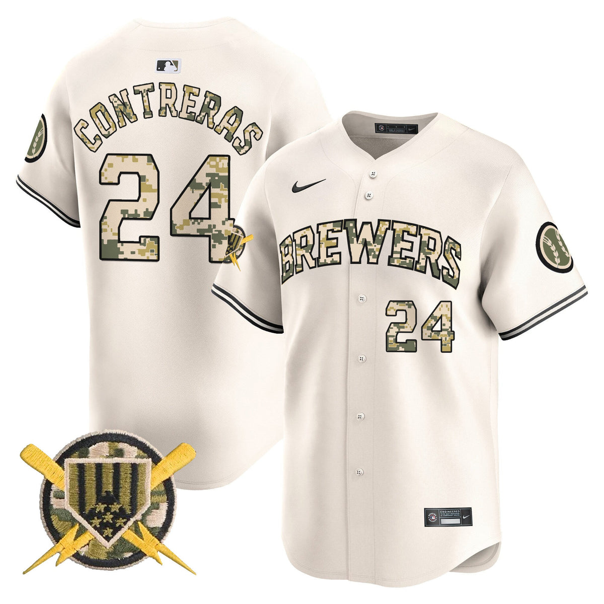 Milwaukee Brewers Armed Forces Day Vapor Premier Limited Jersey - Stitched