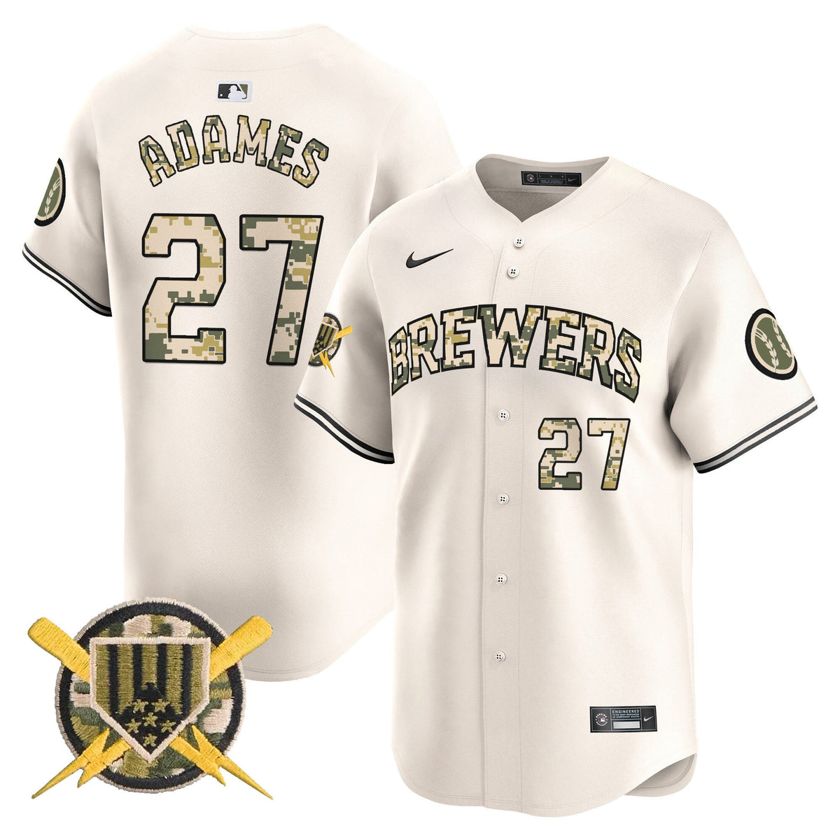 Milwaukee Brewers Armed Forces Day Vapor Premier Limited Jersey - Stitched
