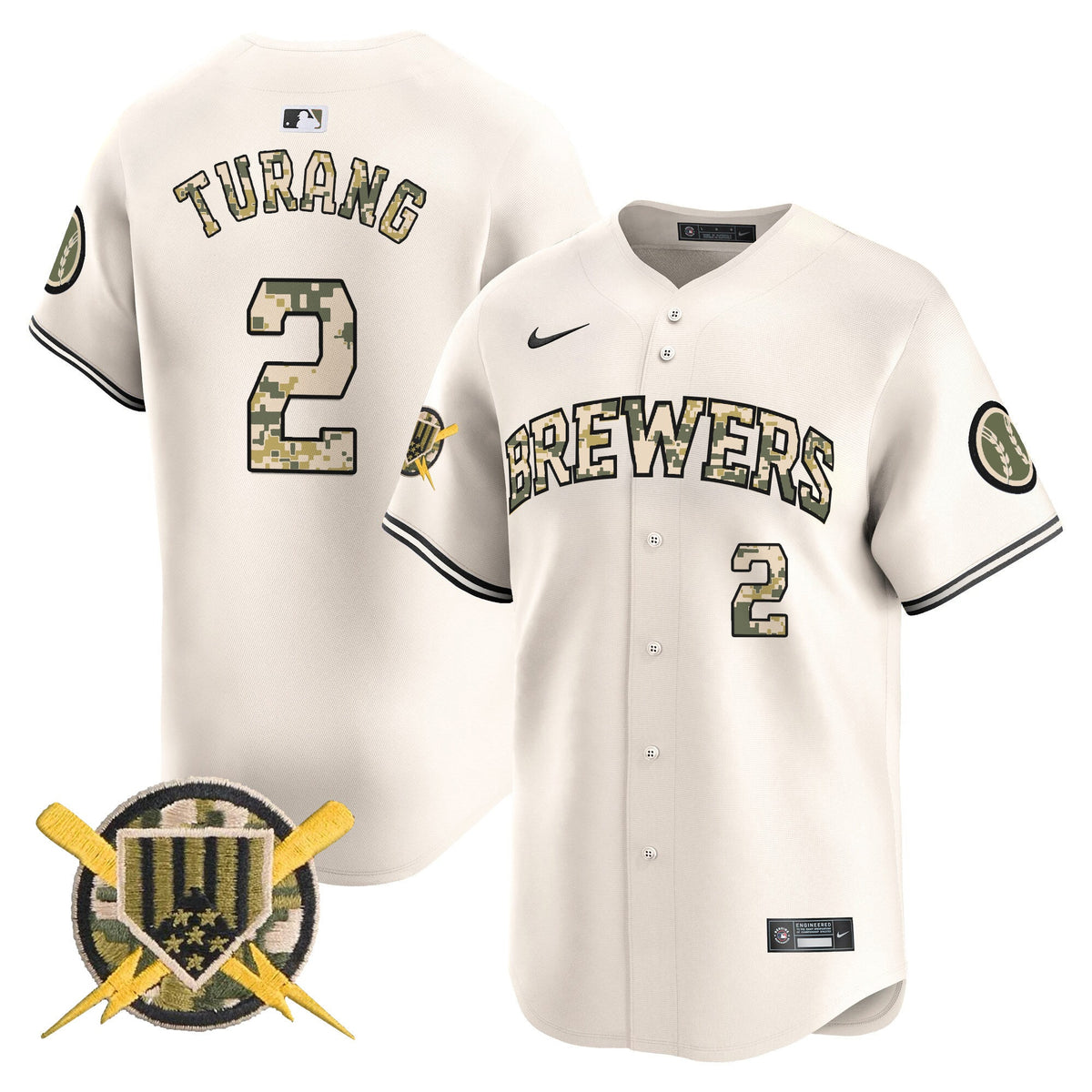 Milwaukee Brewers Armed Forces Day Vapor Premier Limited Jersey - Stitched