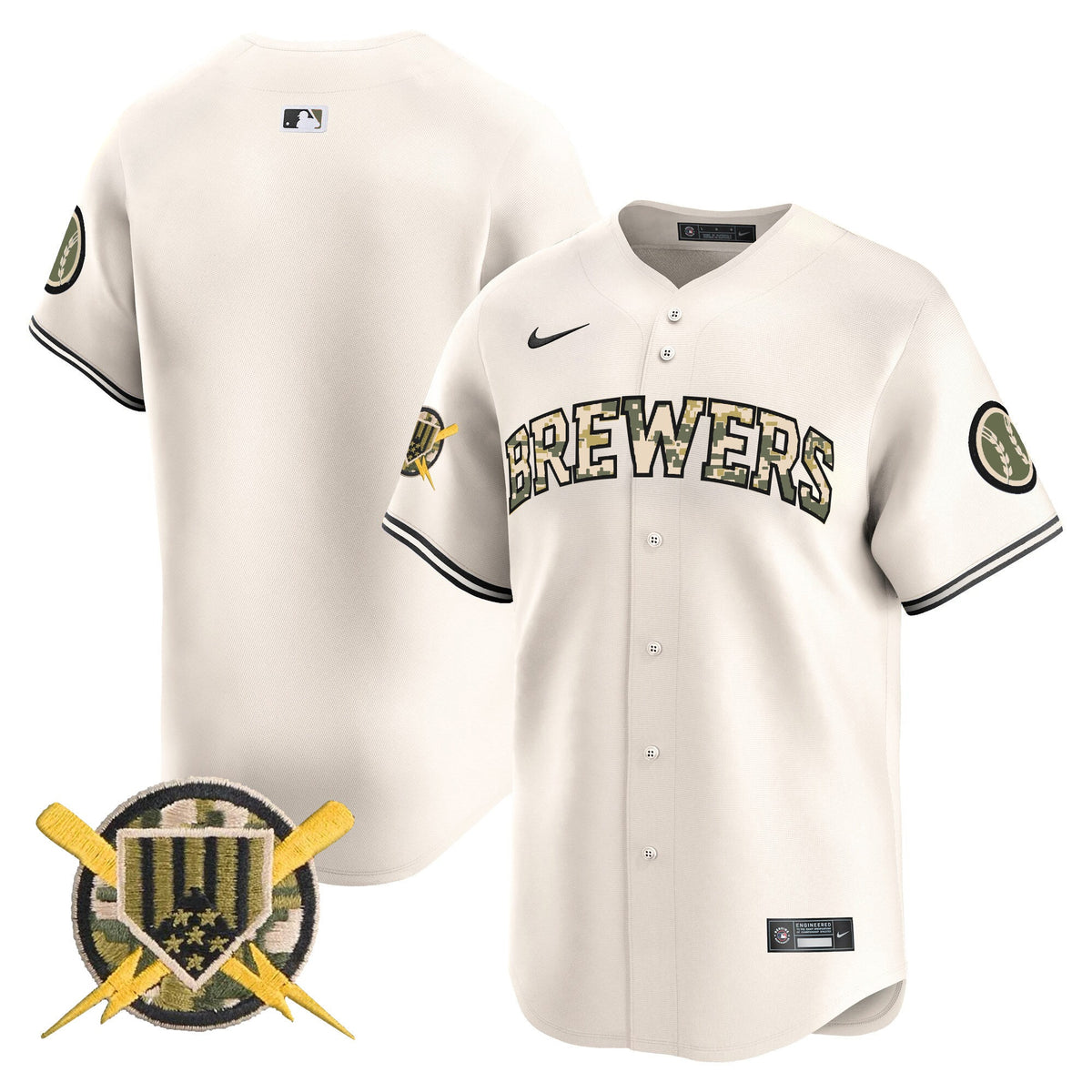 Milwaukee Brewers Armed Forces Day Vapor Premier Limited Jersey - Stitched