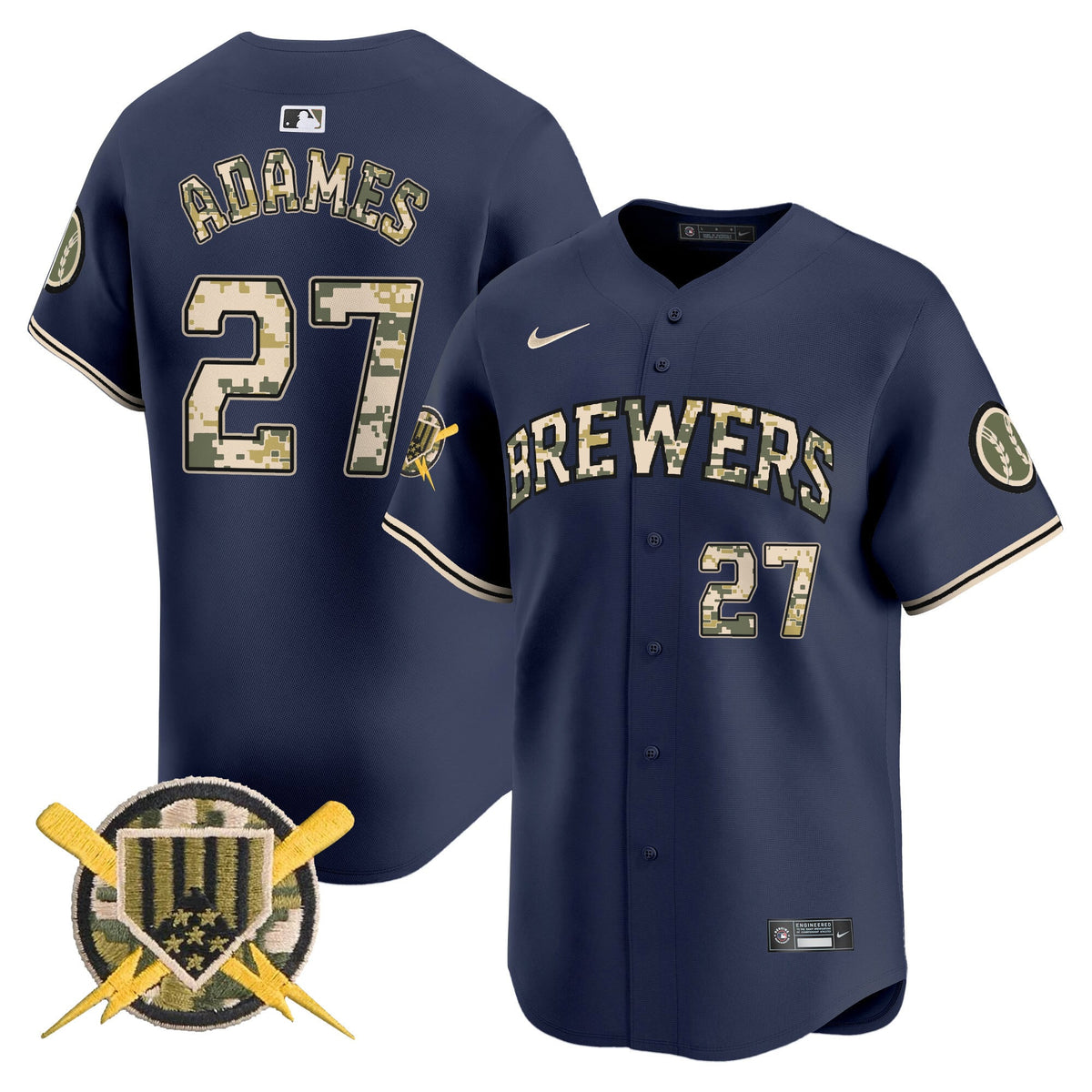 Milwaukee Brewers Armed Forces Day Vapor Premier Limited Jersey - Stitched