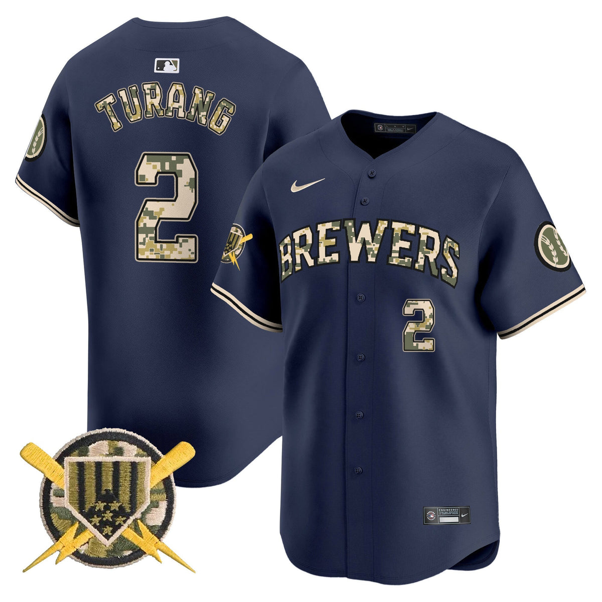 Milwaukee Brewers Armed Forces Day Vapor Premier Limited Jersey - Stitched