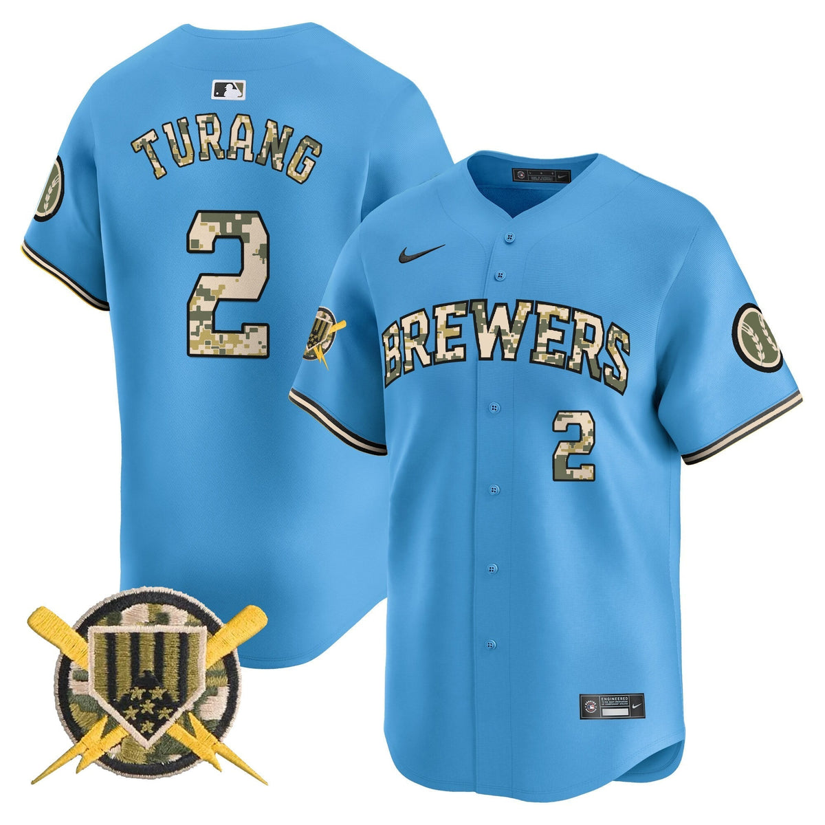 Milwaukee Brewers Armed Forces Day Vapor Premier Limited Jersey - Stitched
