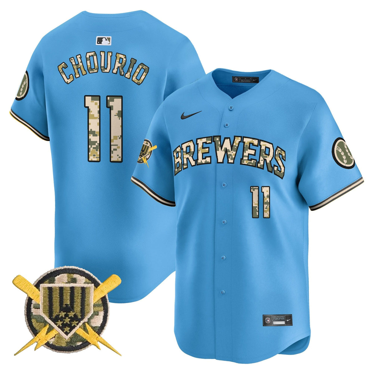 Milwaukee Brewers Armed Forces Day Vapor Premier Limited Jersey - Stitched