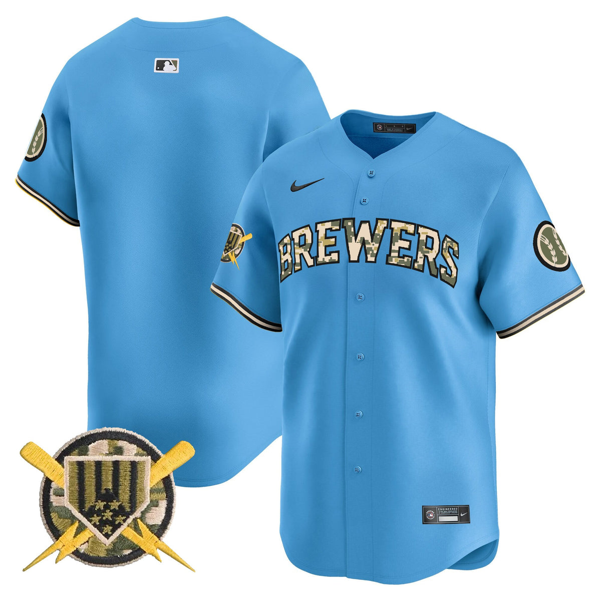 Milwaukee Brewers Armed Forces Day Vapor Premier Limited Jersey - Stitched
