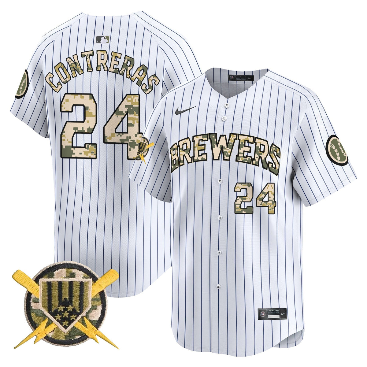 Milwaukee Brewers Armed Forces Day Vapor Premier Limited Jersey - Stitched