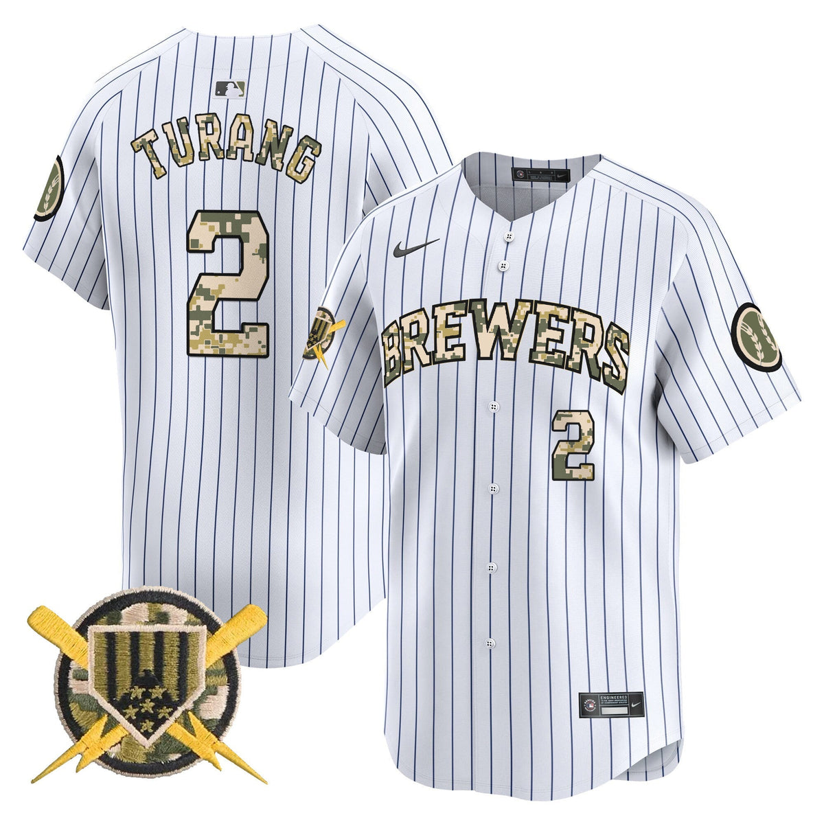 Milwaukee Brewers Armed Forces Day Vapor Premier Limited Jersey - Stitched