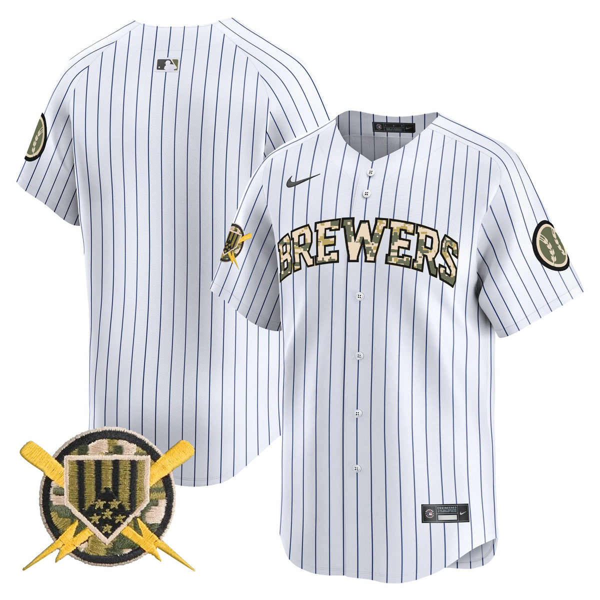 Milwaukee Brewers Armed Forces Day Vapor Premier Limited Jersey - Stitched