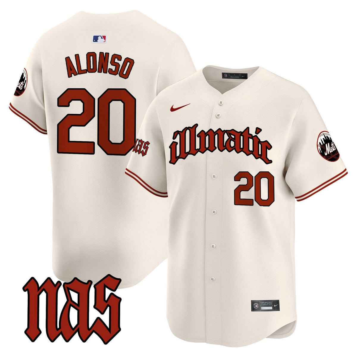 New York Mets Nas Illmatic Vapor Premier Limited Jersey - Stitched
