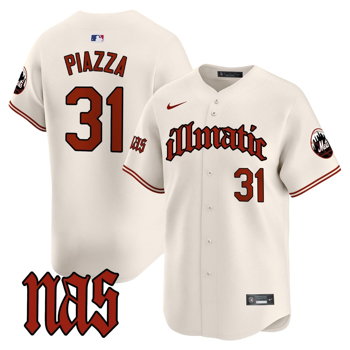 New York Mets Nas Illmatic Vapor Premier Limited Jersey - Stitched