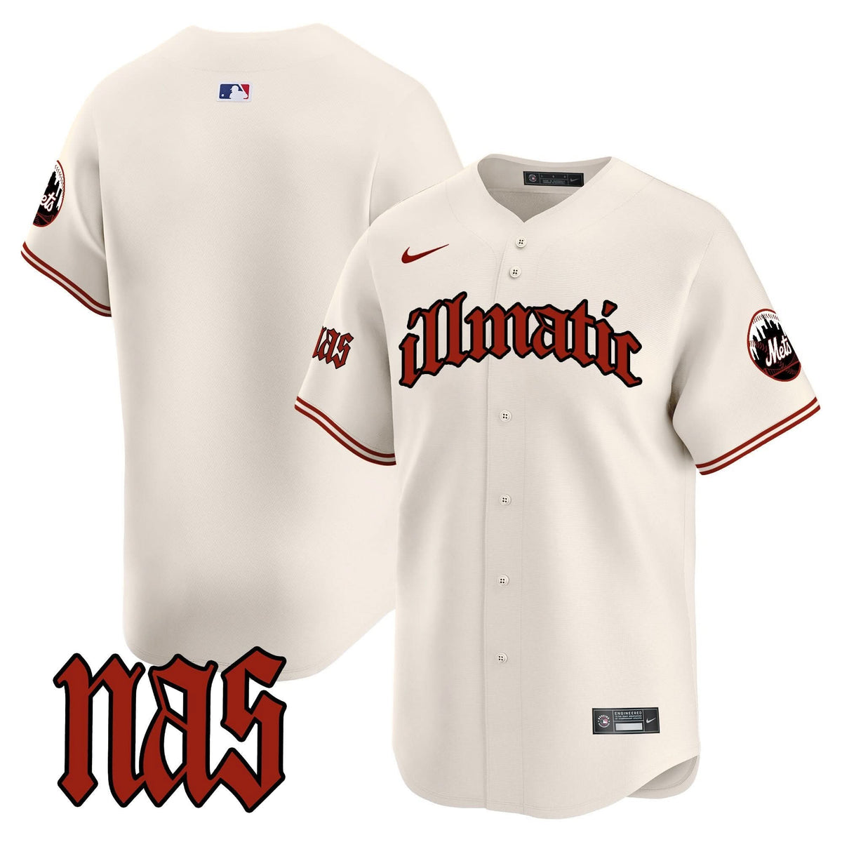 New York Mets Nas Illmatic Vapor Premier Limited Jersey - Stitched