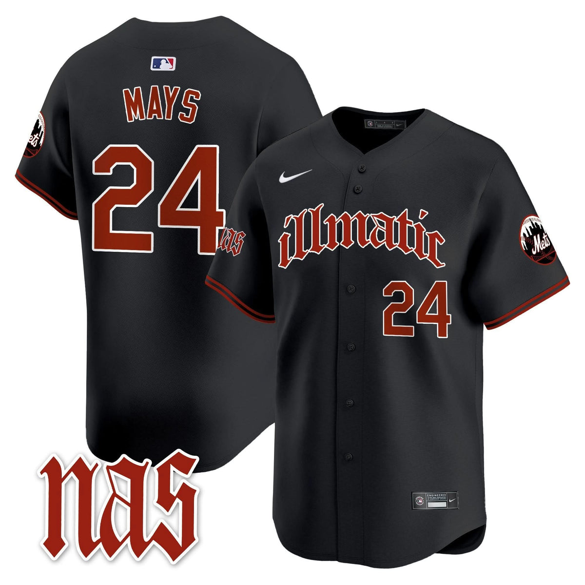 New York Mets Nas Illmatic Vapor Premier Limited Jersey - Stitched