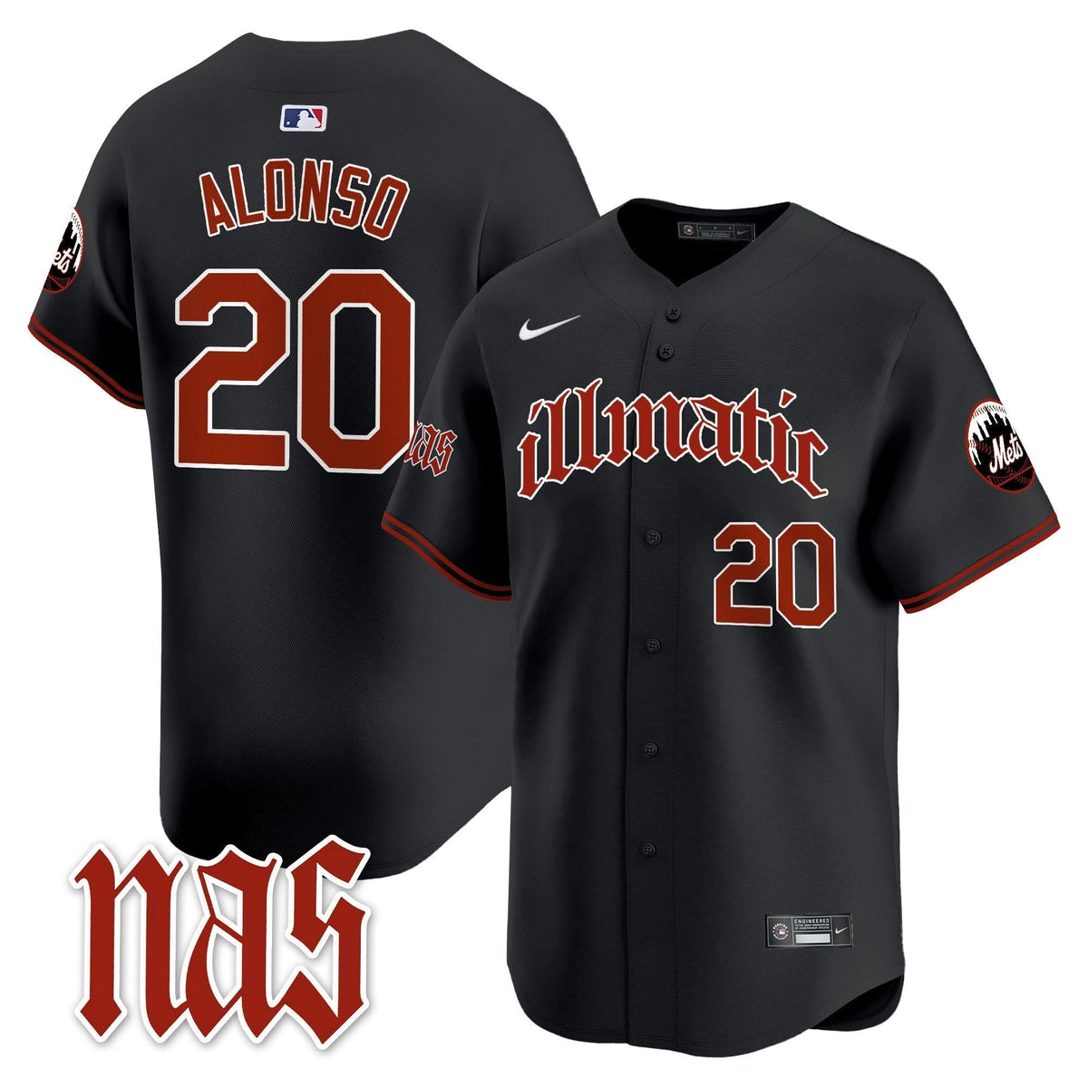 New York Mets Nas Illmatic Vapor Premier Limited Jersey - Stitched