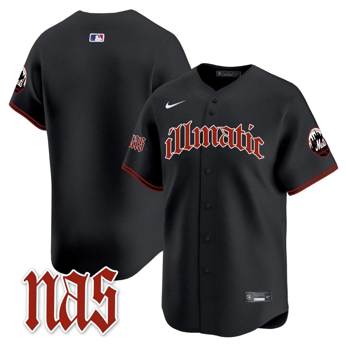 New York Mets Nas Illmatic Vapor Premier Limited Jersey - Stitched