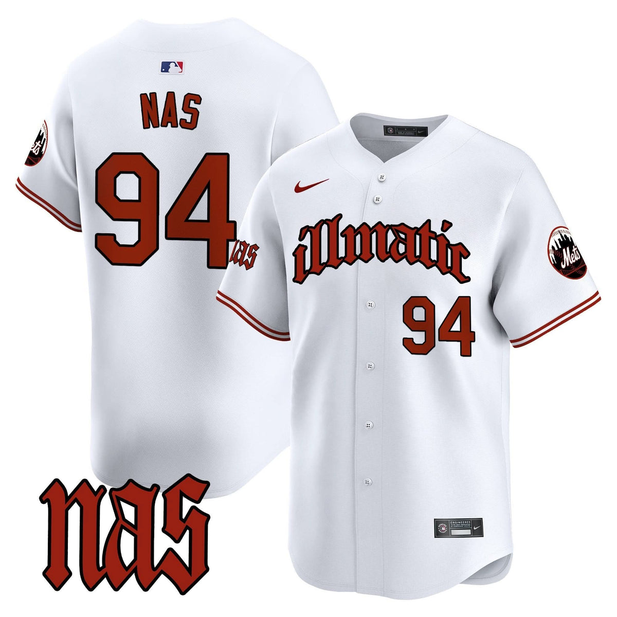 New York Mets Nas Illmatic Vapor Premier Limited Jersey - Stitched