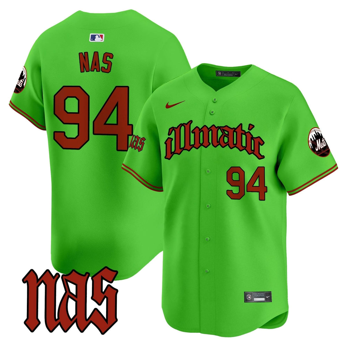New York Mets Nas Illmatic Vapor Premier Limited Jersey - Stitched