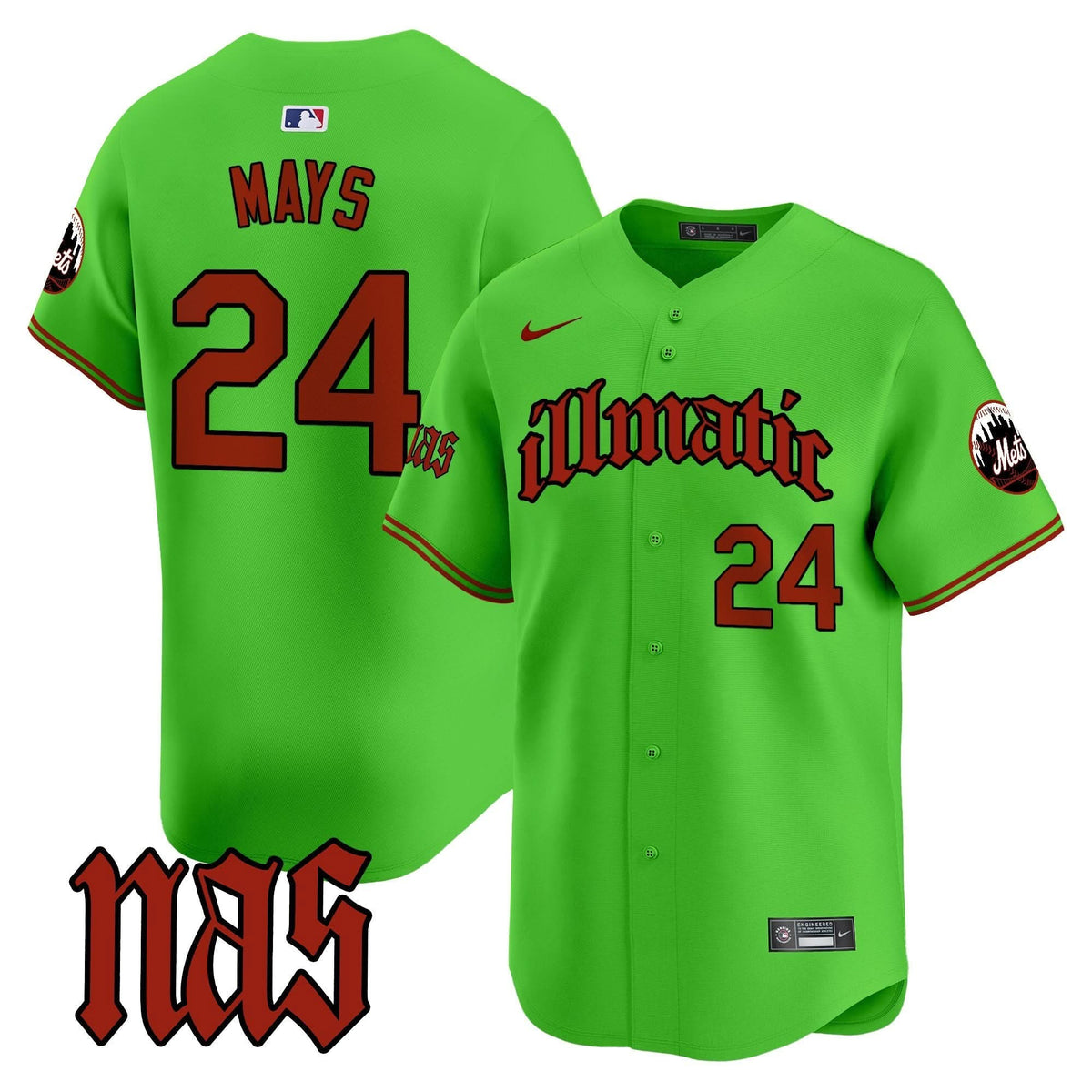 New York Mets Nas Illmatic Vapor Premier Limited Jersey - Stitched