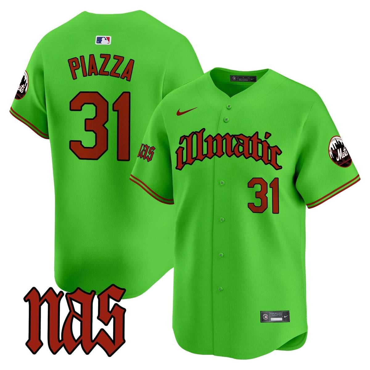 New York Mets Nas Illmatic Vapor Premier Limited Jersey - Stitched