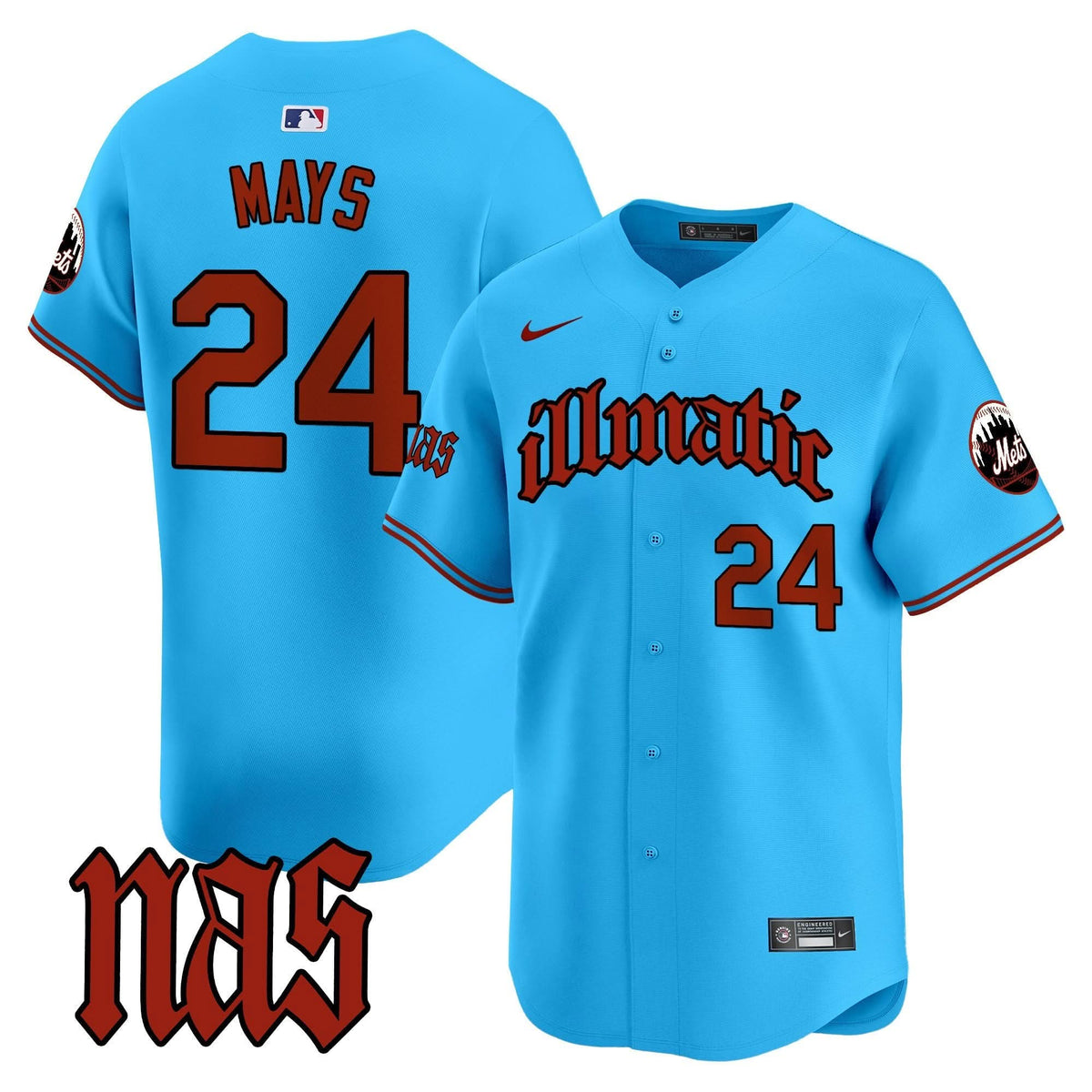 New York Mets Nas Illmatic Vapor Premier Limited Jersey - Stitched