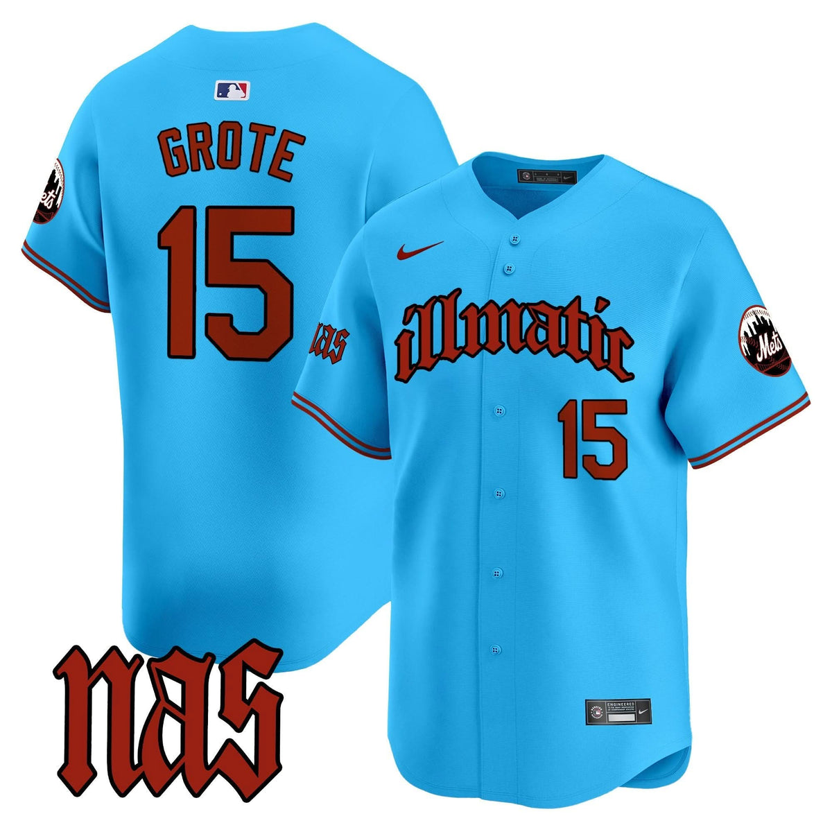 New York Mets Nas Illmatic Vapor Premier Limited Jersey - Stitched
