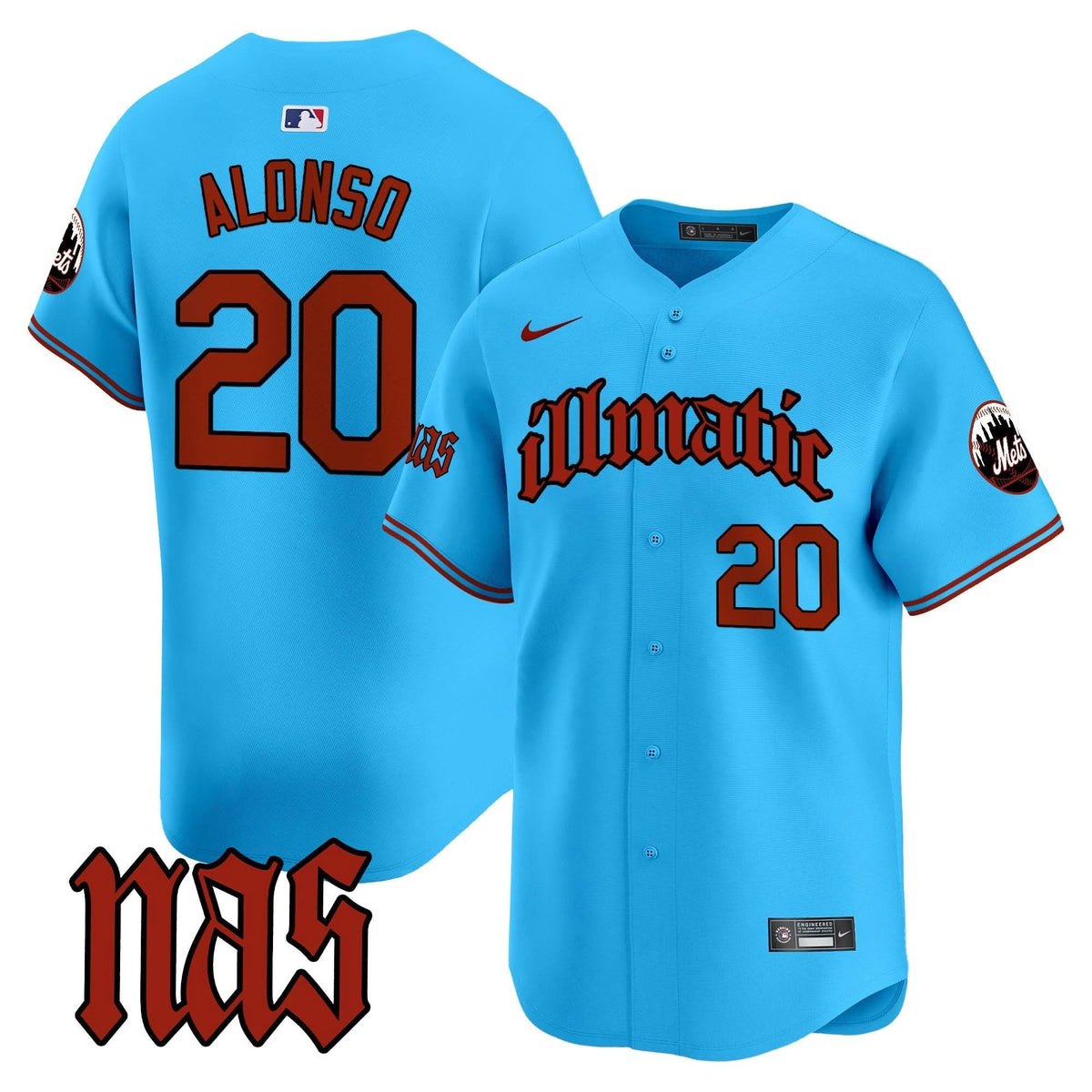New York Mets Nas Illmatic Vapor Premier Limited Jersey - Stitched