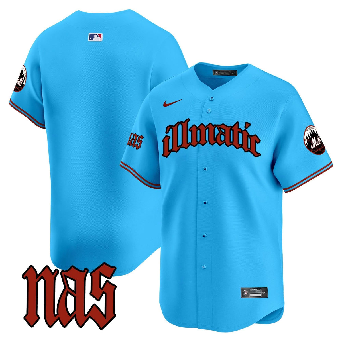 New York Mets Nas Illmatic Vapor Premier Limited Jersey - Stitched