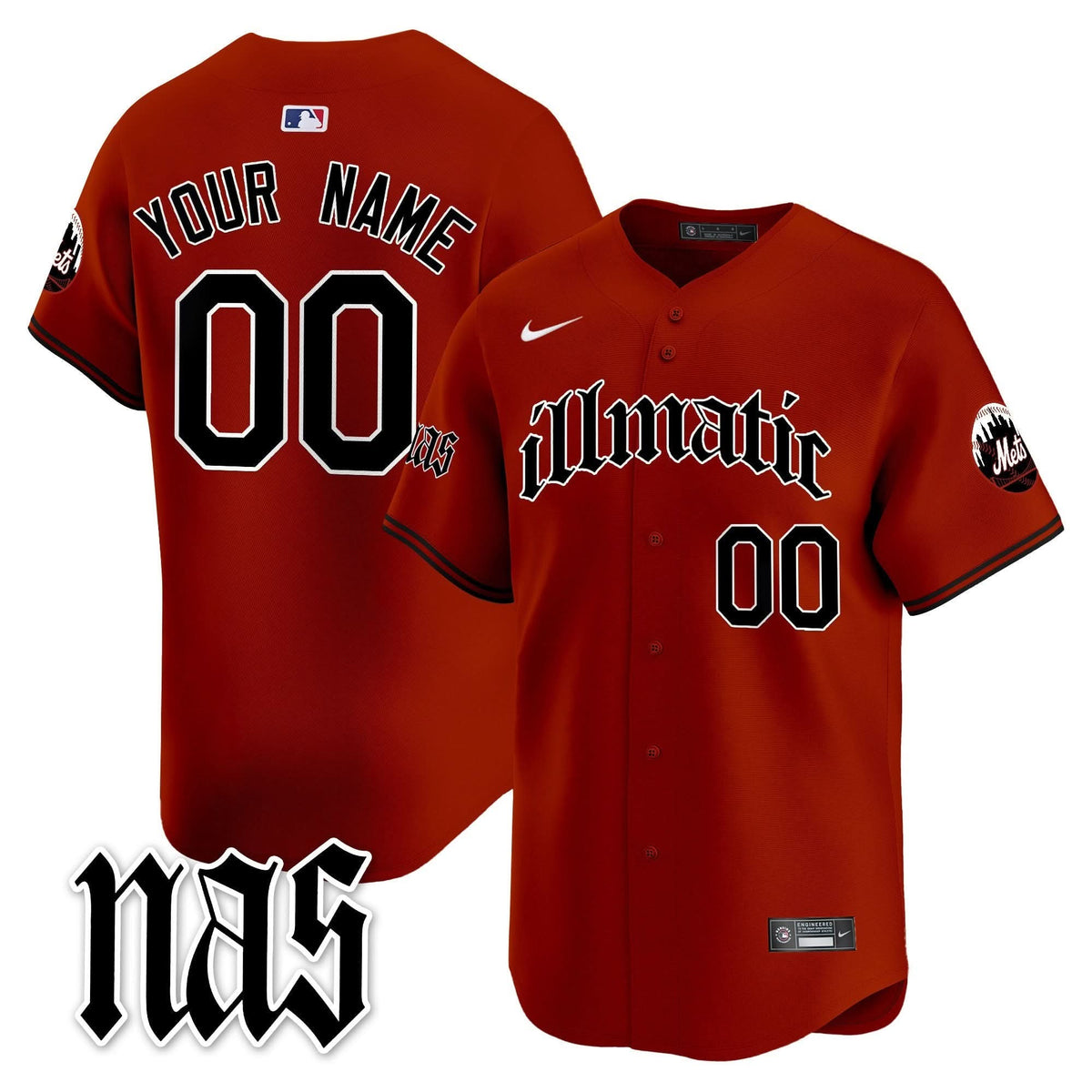 New York Mets Nas Illmatic Vapor Premier Limited Custom Jersey - Stitched