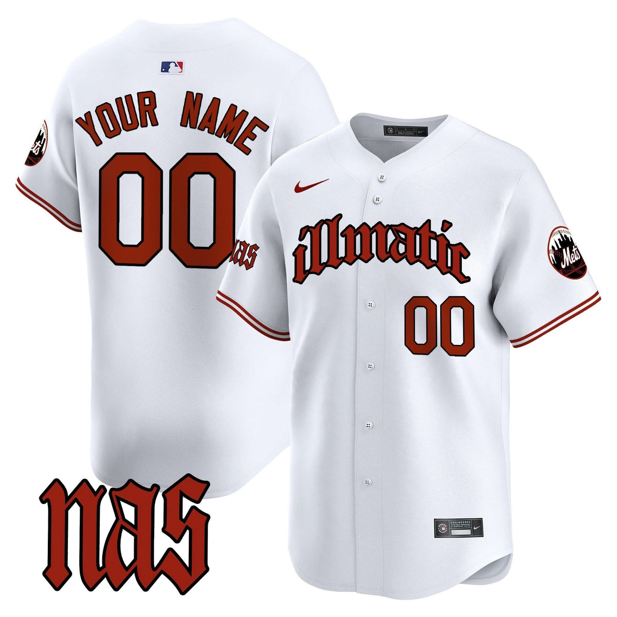 New York Mets Nas Illmatic Vapor Premier Limited Custom Jersey - Stitched