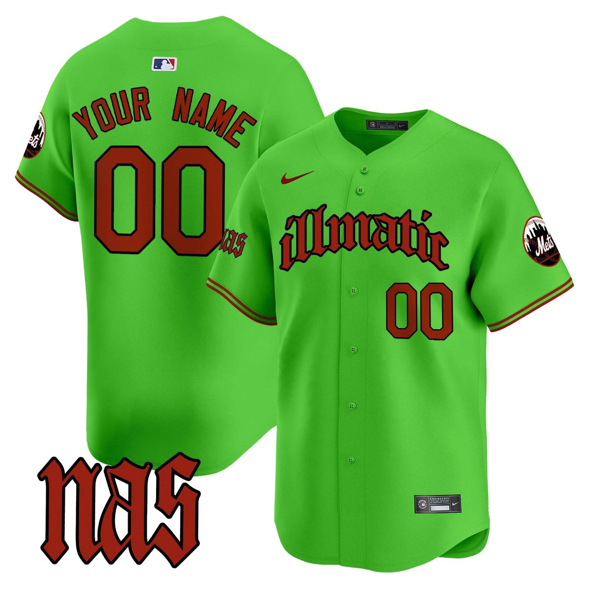 New York Mets Nas Illmatic Vapor Premier Limited Custom Jersey - Stitched