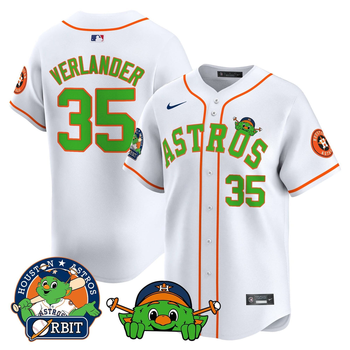 Houston Astros Orbit Patch Vapor Premier Limited Jersey V3 - Stitched