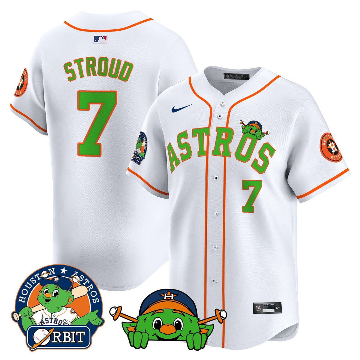 Houston Astros Orbit Patch Vapor Premier Limited Jersey V3 - Stitched