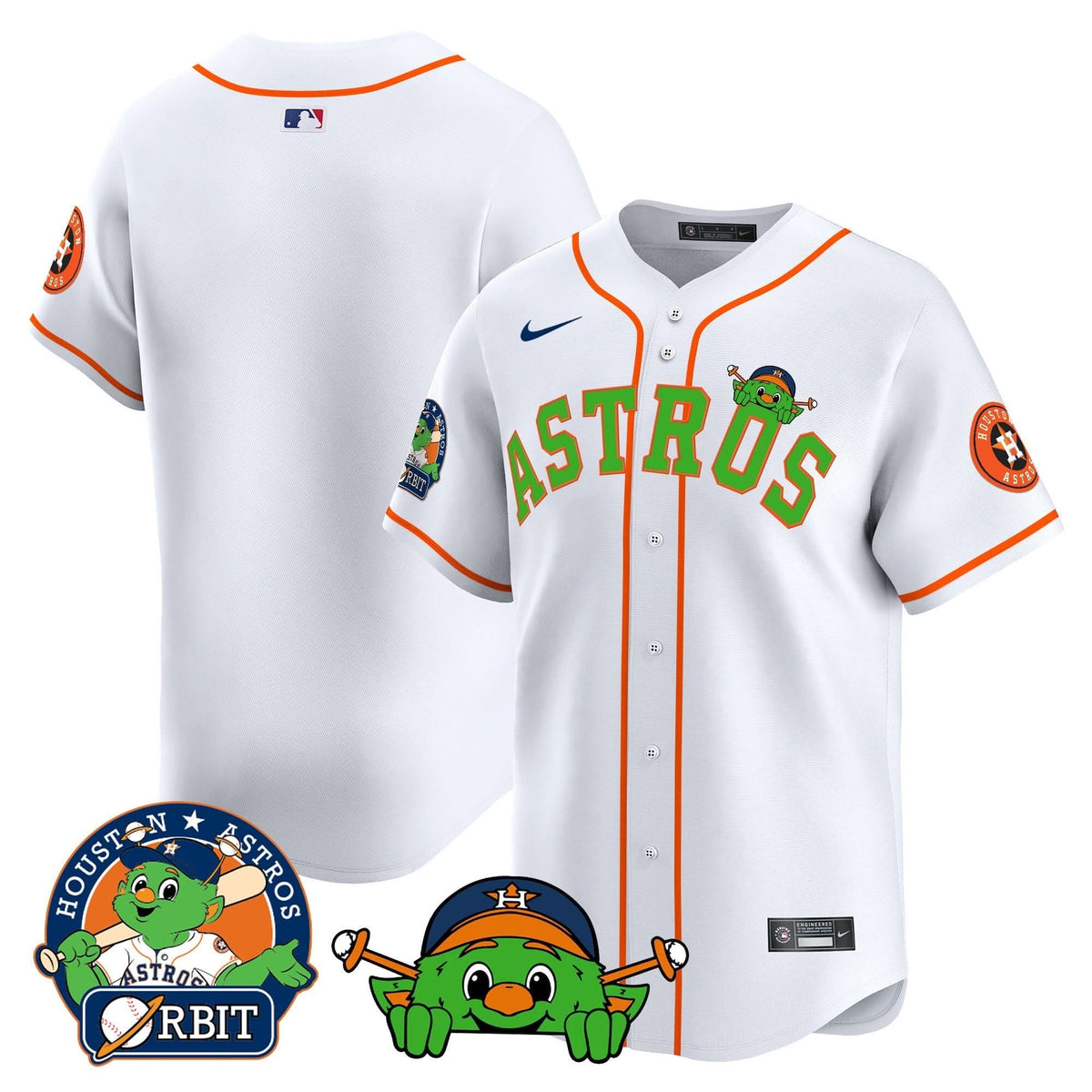 Houston Astros Orbit Patch Vapor Premier Limited Jersey V3 - Stitched